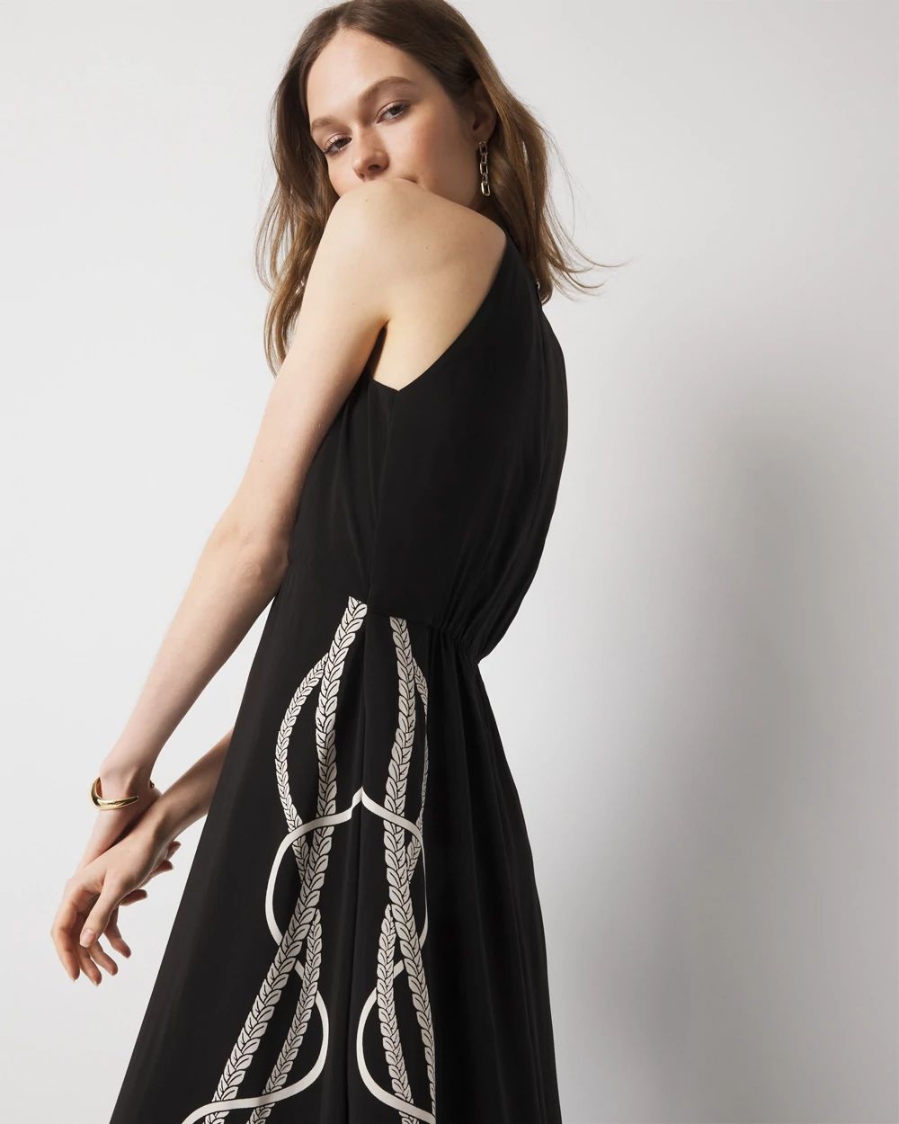 パーティードレス Black Typography-Print Maxi Dress Black & White Floral Print Maxi Dress - All Dresses | Red Dress